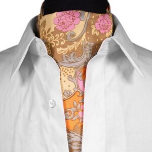 Mens Multicolor Floral Ascot Cravat Wedding Formal Necktie Scarf Classic